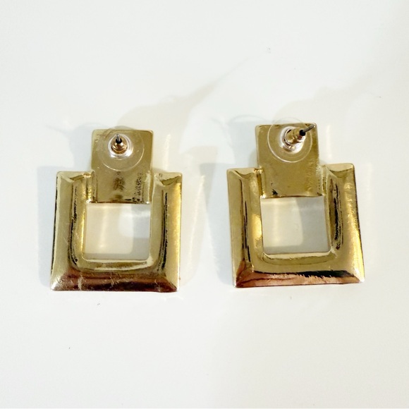 AMBER SCEATS X Revolve Square Earrings in Gold Crystal Rhinestone - Picture 4 of 4